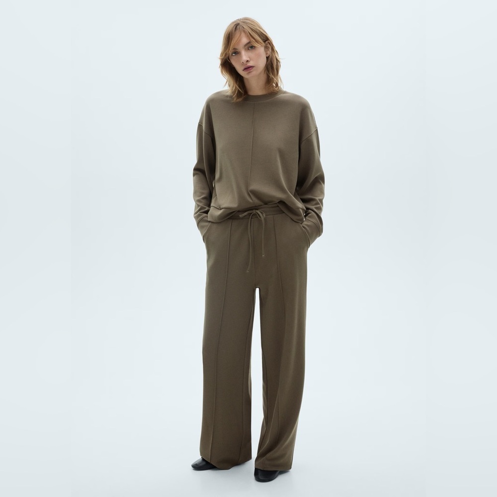Mango khaki Co-ord set sweatshirt + jogger pants NWT
